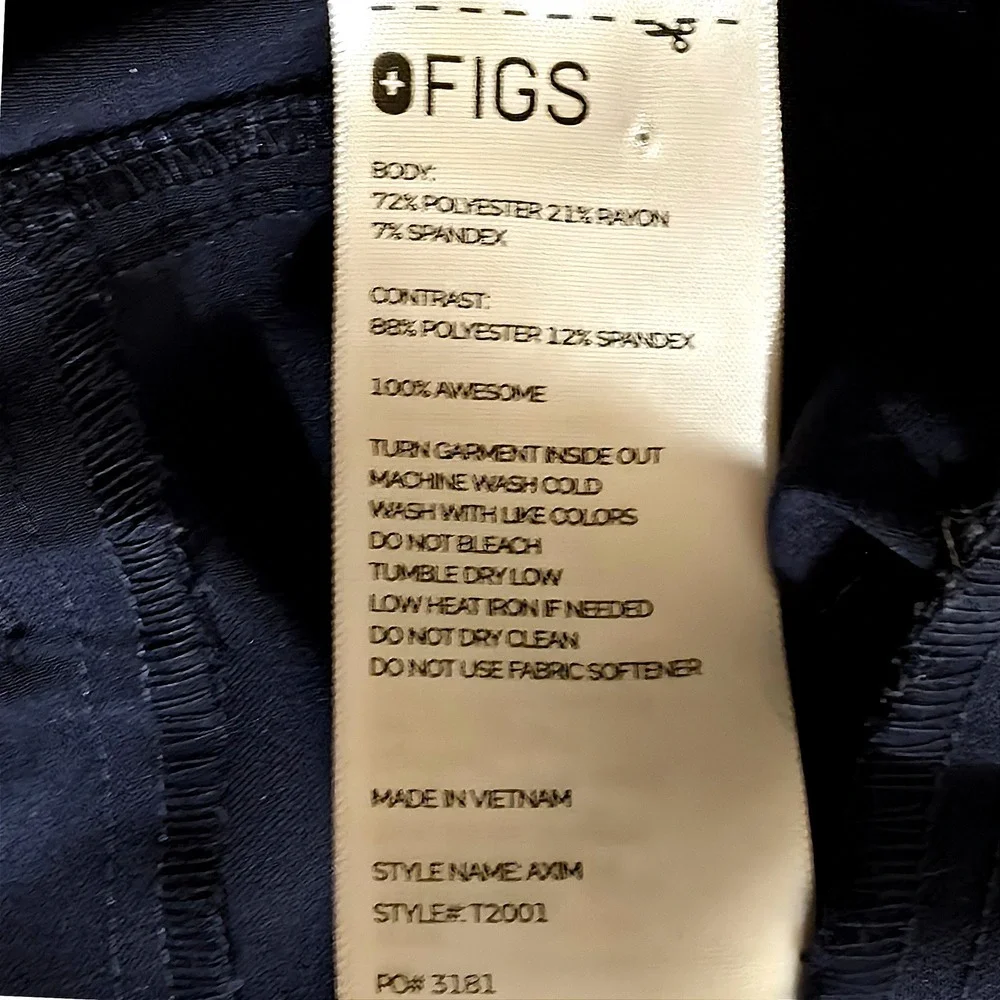 Figs Men's Axim Cargo Scrub Pants Size XL Navy Medical HealthCare Uniform EUC